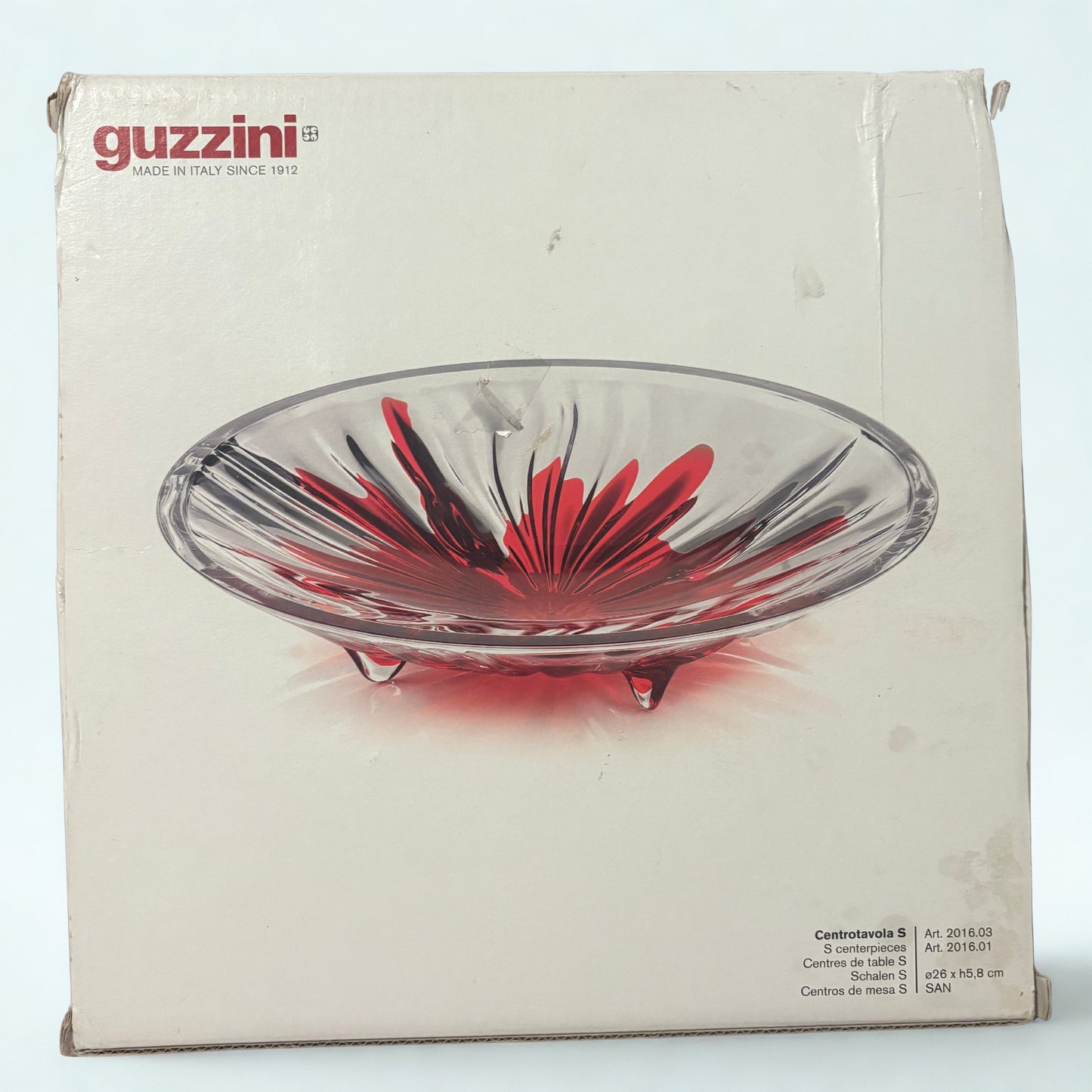 Guzzini Iris Small Centerpiece Bowl – Red & Clear