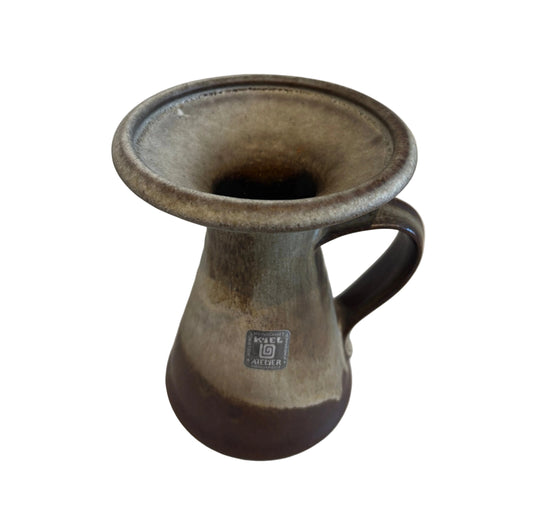 Carstens Kiel Atelier Vase – West German Pottery Brown Drip Glaze Ceramic