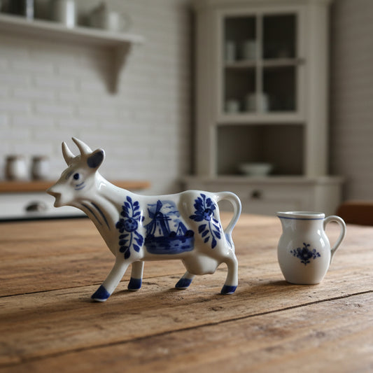 Delft Blue Cow Creamer – Hand-Painted Dutch Ceramic Milk Jug