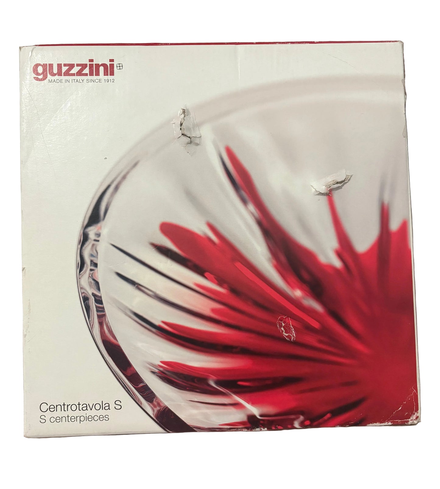 Guzzini Iris Small Centerpiece Bowl – Red & Clear