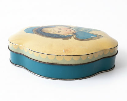 Côte d’Or Tin Box – Decorative Chocolate Box with Child Illustration 1950s