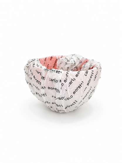 Carlo Moretti Murano Glass Bowl – Pirus Series 2003 – Ivory & Orange