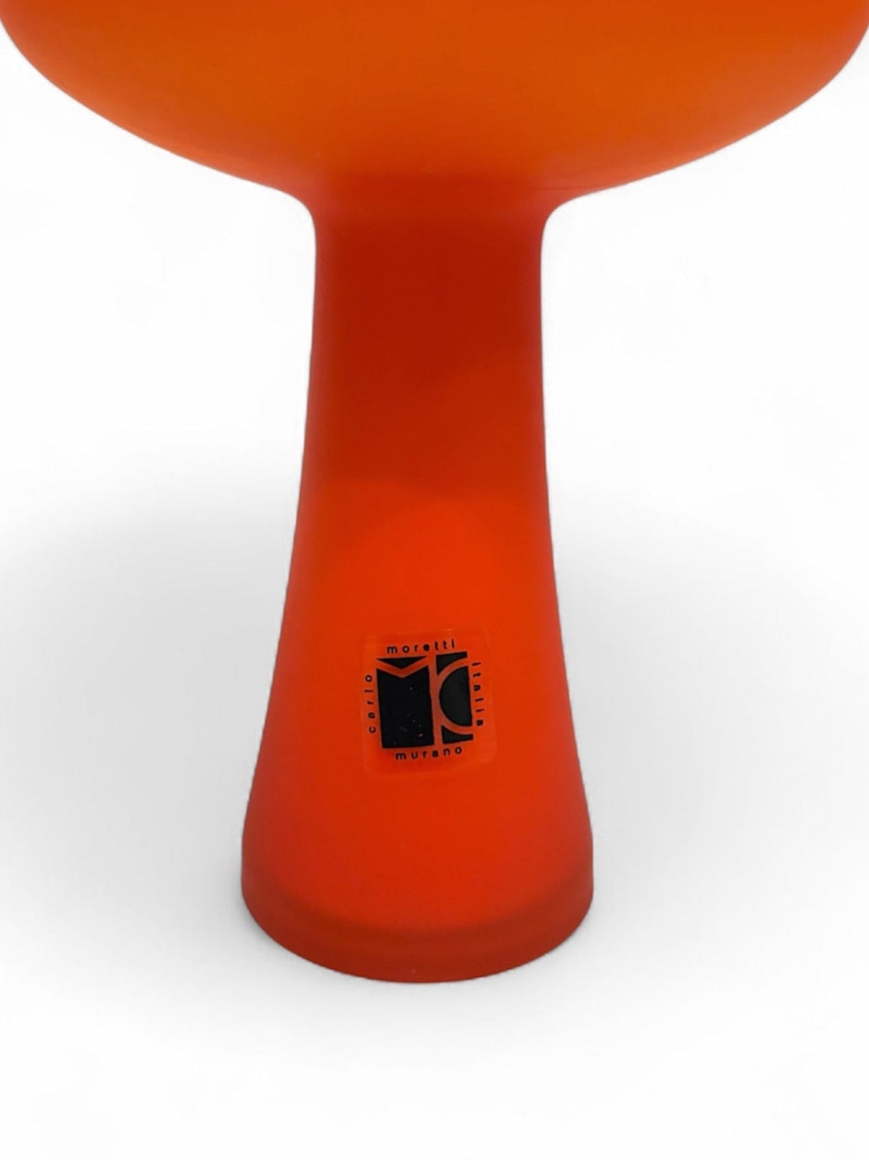 Carlo Moretti Satinato Murano Glass Vase – Orange Cased Glass – Space Age Design, 1970s