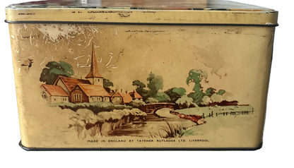 1940s-50s Taveners Rutledge Tin Box – English Countryside Illustration