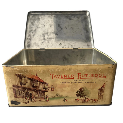 1940s-50s Taveners Rutledge Tin Box – English Countryside Illustration