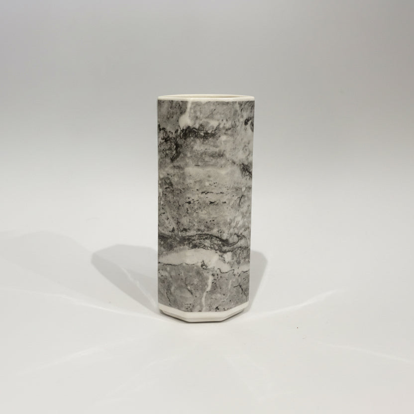 Villeroy & Boch Marble Effect Vase – Octagonal Ceramic Design, Late 1970s–Early 1980s