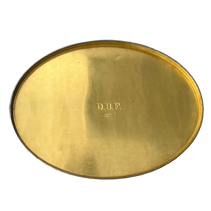 DBF Antwerp Tin Box – Oval Decorative Metal Box Oyster Eater Scene 1950s