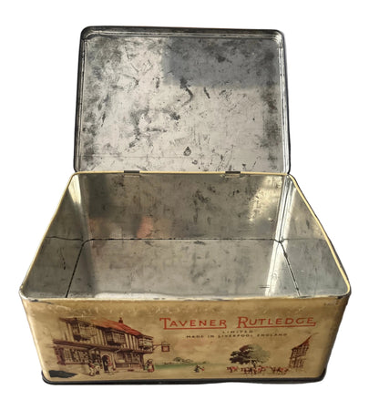 1940s-50s Taveners Rutledge Tin Box – English Countryside Illustration