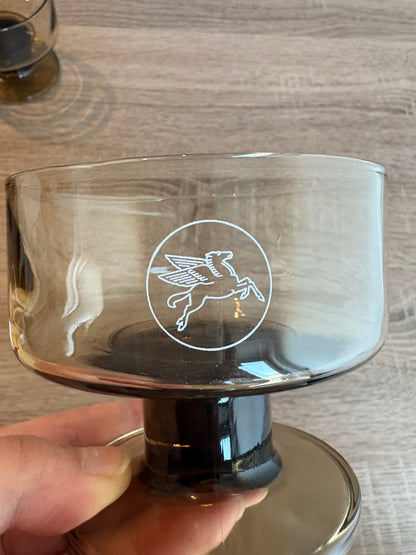 1970s Pegasus Mobil Oil Coupe Glasses – Set of 4