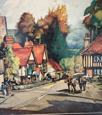 1940s-50s Taveners Rutledge Tin Box – English Countryside Illustration