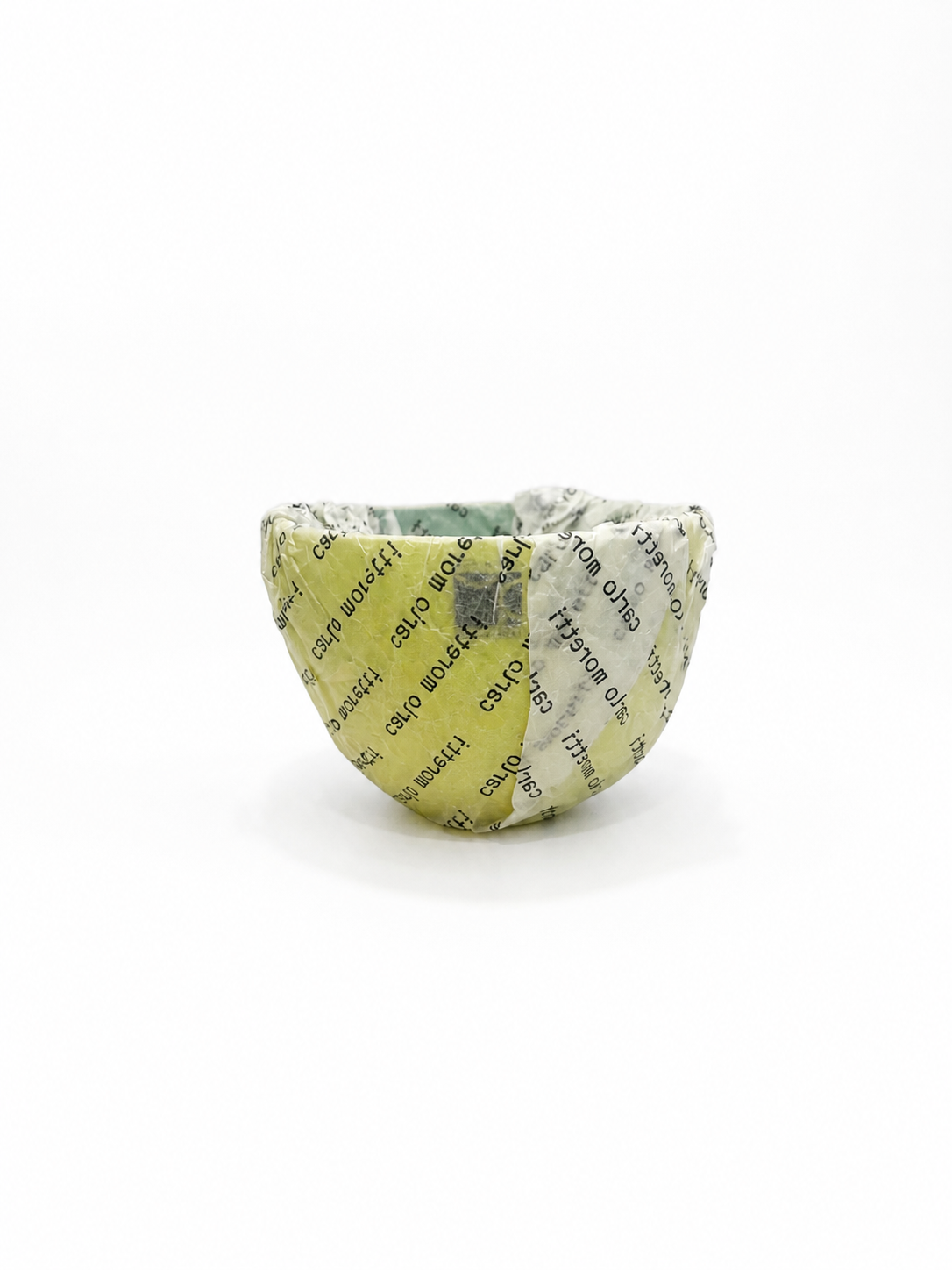 Carlo Moretti Murano Glass Bowl – Pirus Series 2003 – Lime & Turquoise