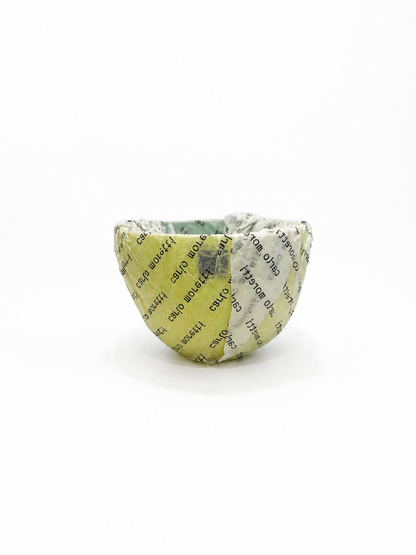 Carlo Moretti Murano Glass Bowl – Pirus Series 2003 – Lime & Turquoise