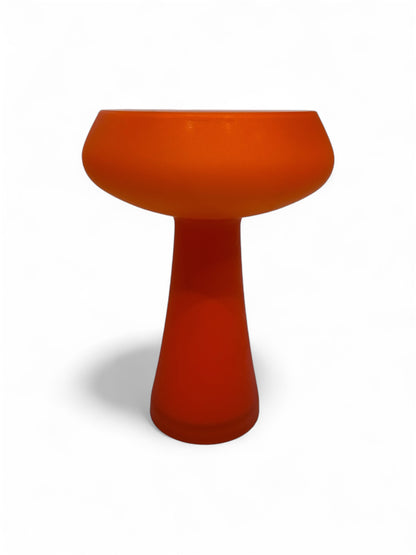 Carlo Moretti Satinato Murano Glass Vase – Orange Cased Glass – Space Age Design, 1970s