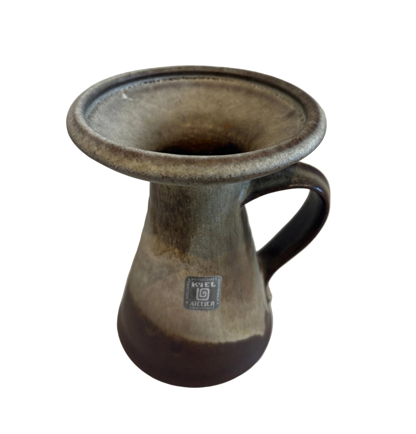 Carstens Kiel Atelier Vase – West German Pottery Brown Drip Glaze Ceramic