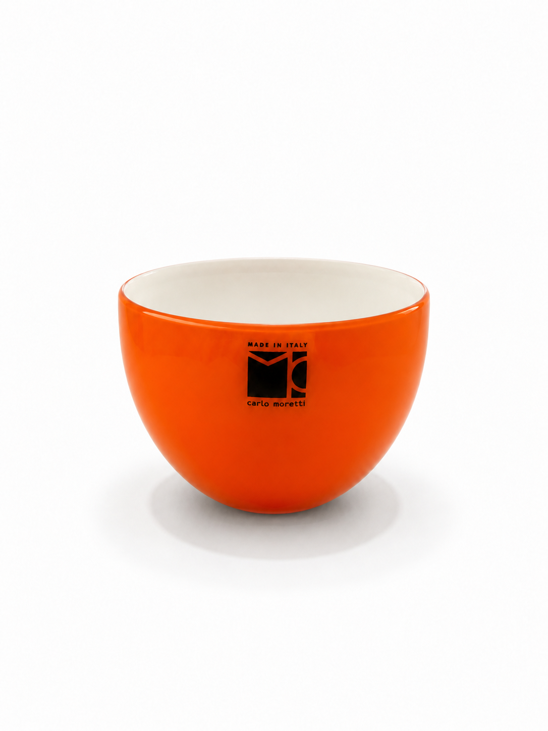 Carlo Moretti Murano Glass Bowl – Pirus Series 2003 – Orange & Ivory