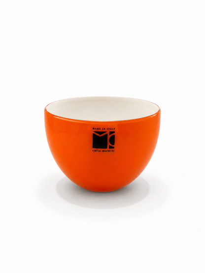 Carlo Moretti Murano Glass Bowl – Pirus Series 2003 – Orange & Ivory