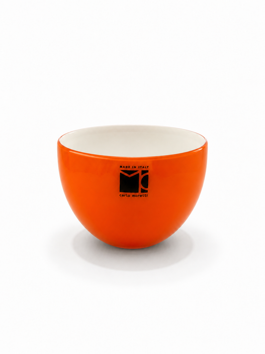 Carlo Moretti Murano Glass Bowl – Pirus Series 2003 – Orange & Ivory