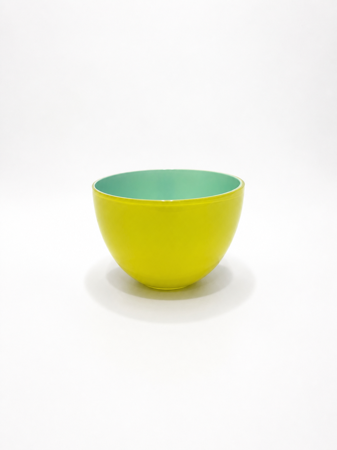Carlo Moretti Murano Glass Bowl – Pirus Series 2003 – Lime & Turquoise