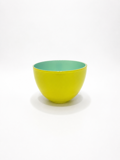 Carlo Moretti Murano Glass Bowl – Pirus Series 2003 – Lime & Turquoise