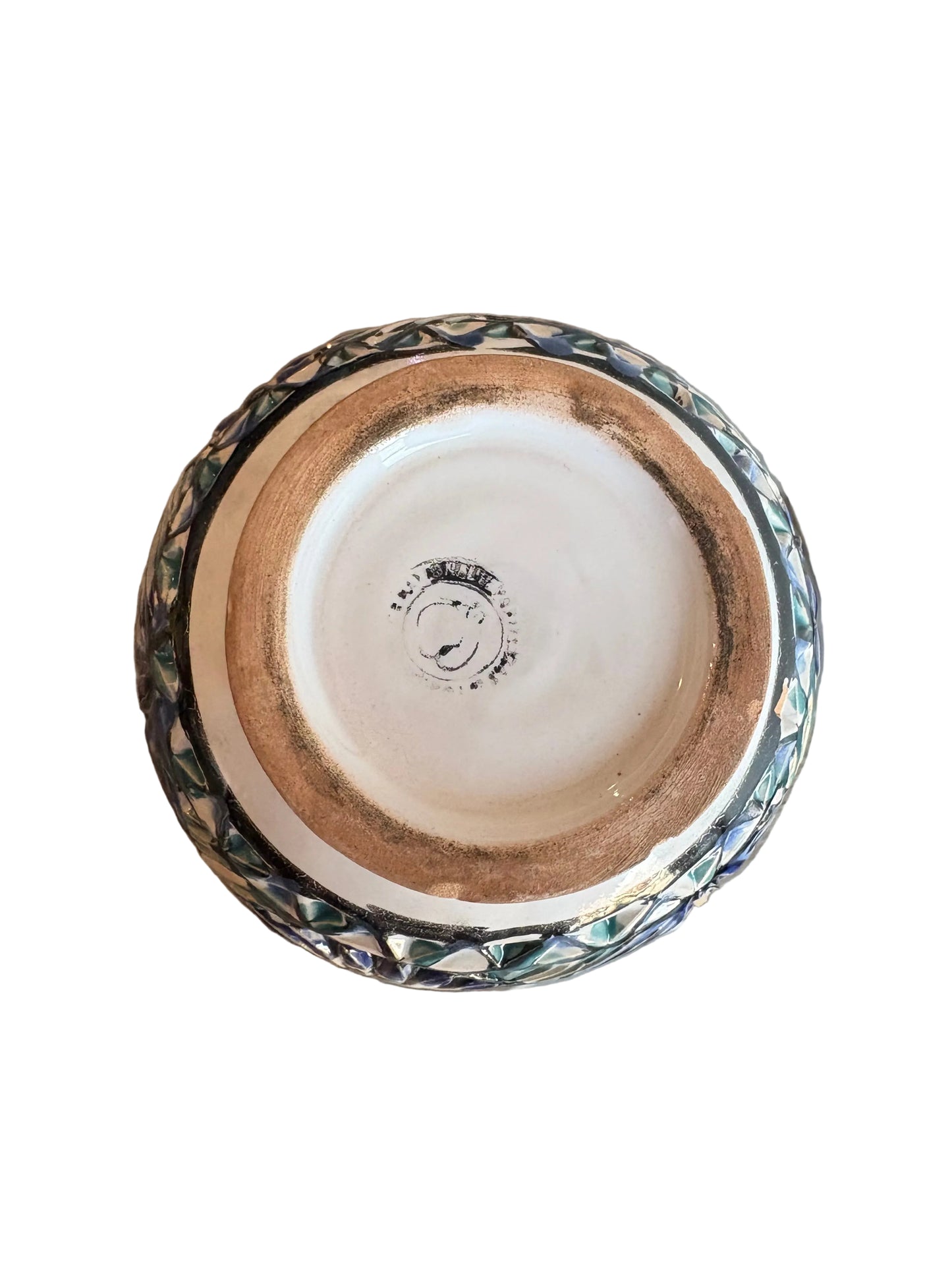 Hand-Painted Tunisian Ceramic Vase – Nabeul Pierced Design c. 1970s-1980s