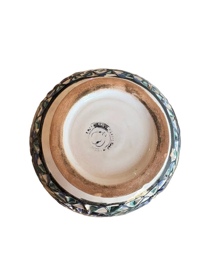 Hand-Painted Tunisian Ceramic Vase – Nabeul Pierced Design c. 1970s-1980s