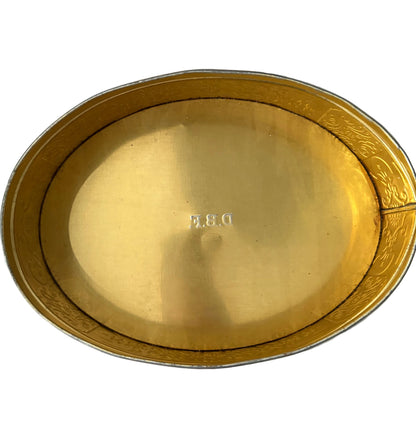 DBF Antwerp Tin Box – Oval Decorative Metal Box Oyster Eater Scene 1950s