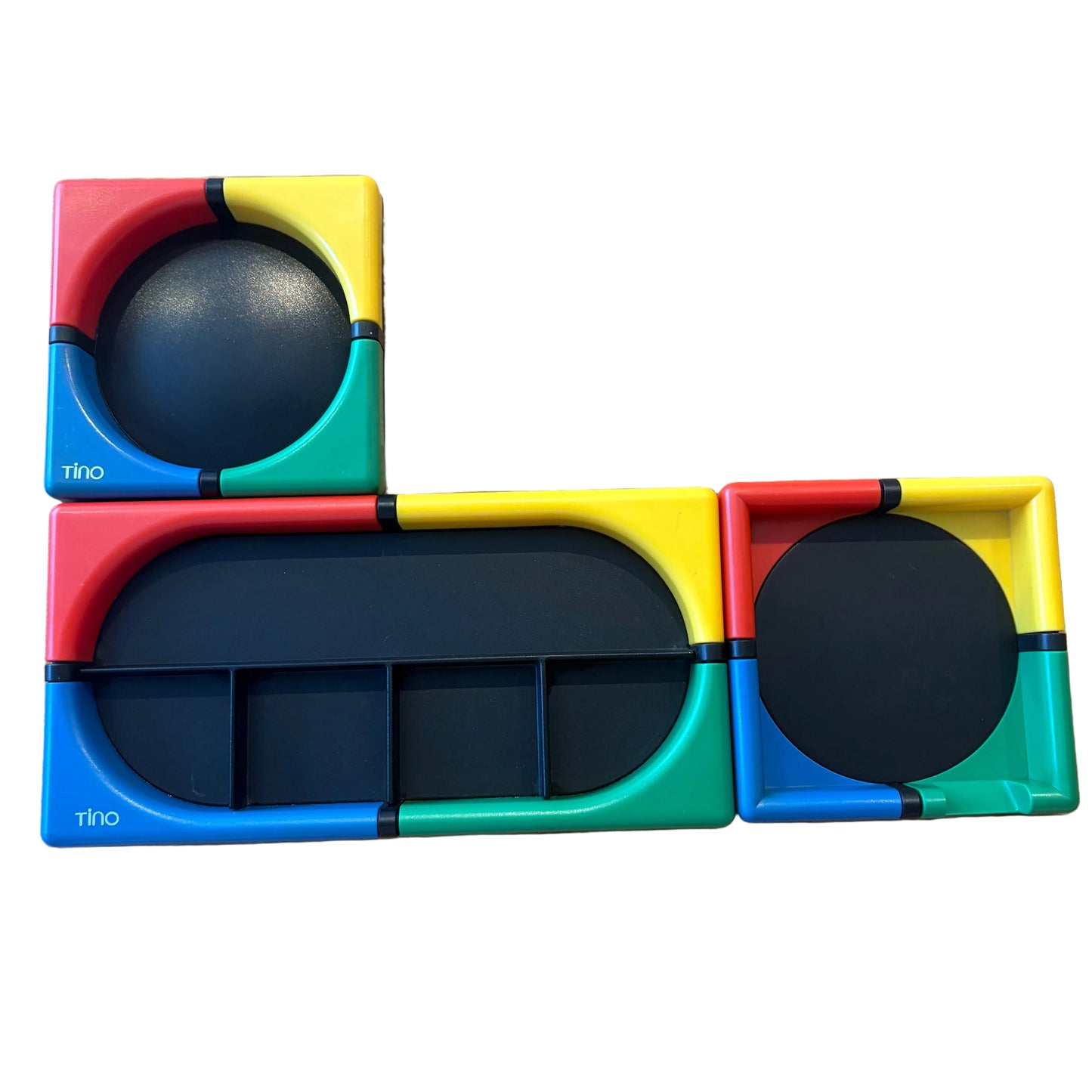 1980s Tino Postmodern Desk Organizer Set – Color Block Memphis Style