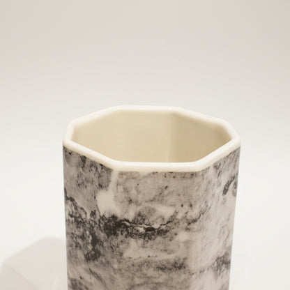 Villeroy & Boch Marble Effect Vase – Octagonal Ceramic Design, Late 1970s–Early 1980s