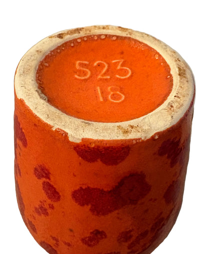 Scheurich 523-18 Fat Lava Vase – West Germany 1970s – Red Volcanic Glaze