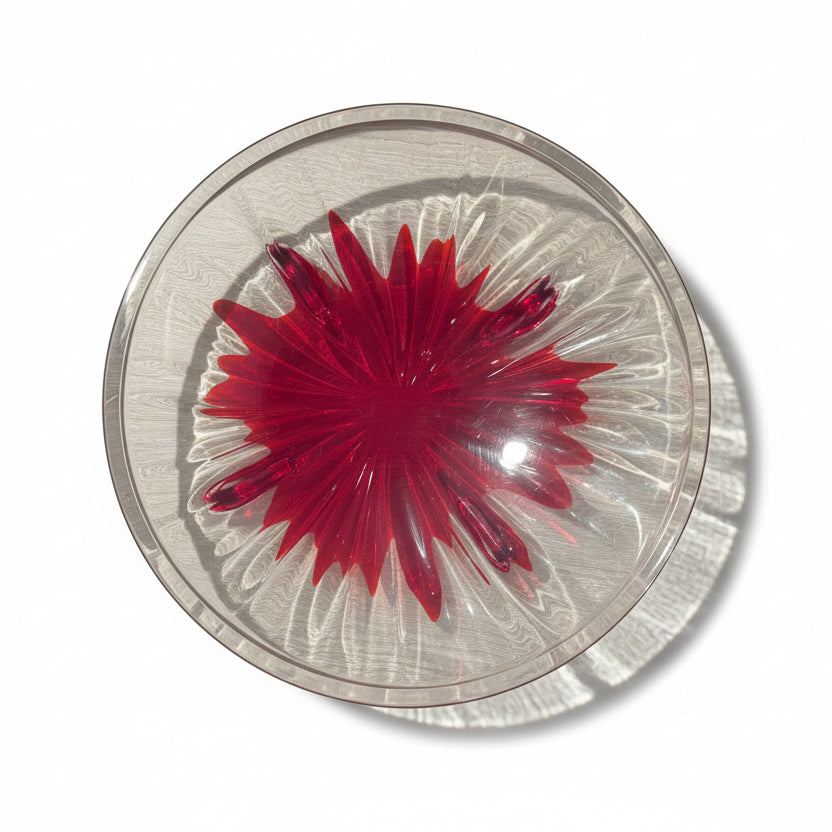 Guzzini Iris Small Centerpiece Bowl – Red & Clear
