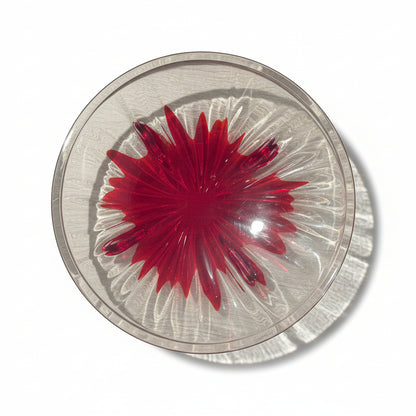 Guzzini Iris Small Centerpiece Bowl – Red & Clear