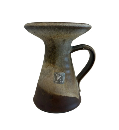 Carstens Kiel Atelier Vase – West German Pottery Brown Drip Glaze Ceramic