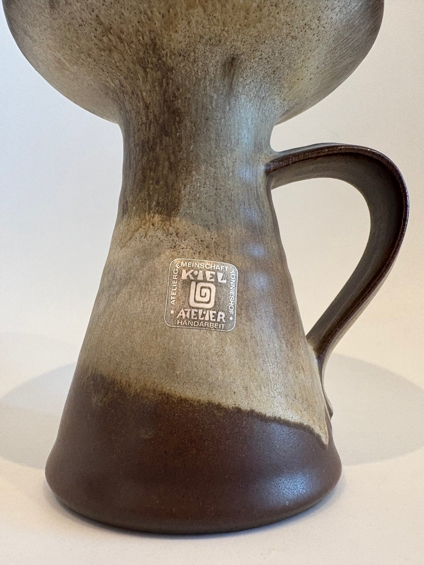 Carstens Kiel Atelier Vase – West German Pottery Brown Drip Glaze Ceramic