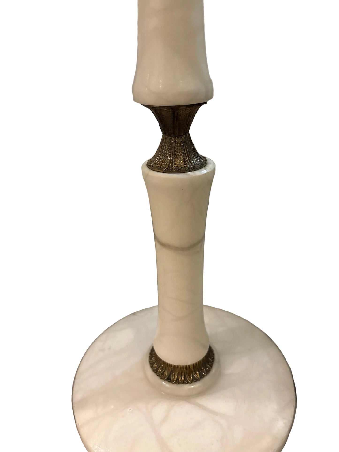 Mid-Century Onyx Pedestal Stand with Brass Details – Italian Style, 1960s