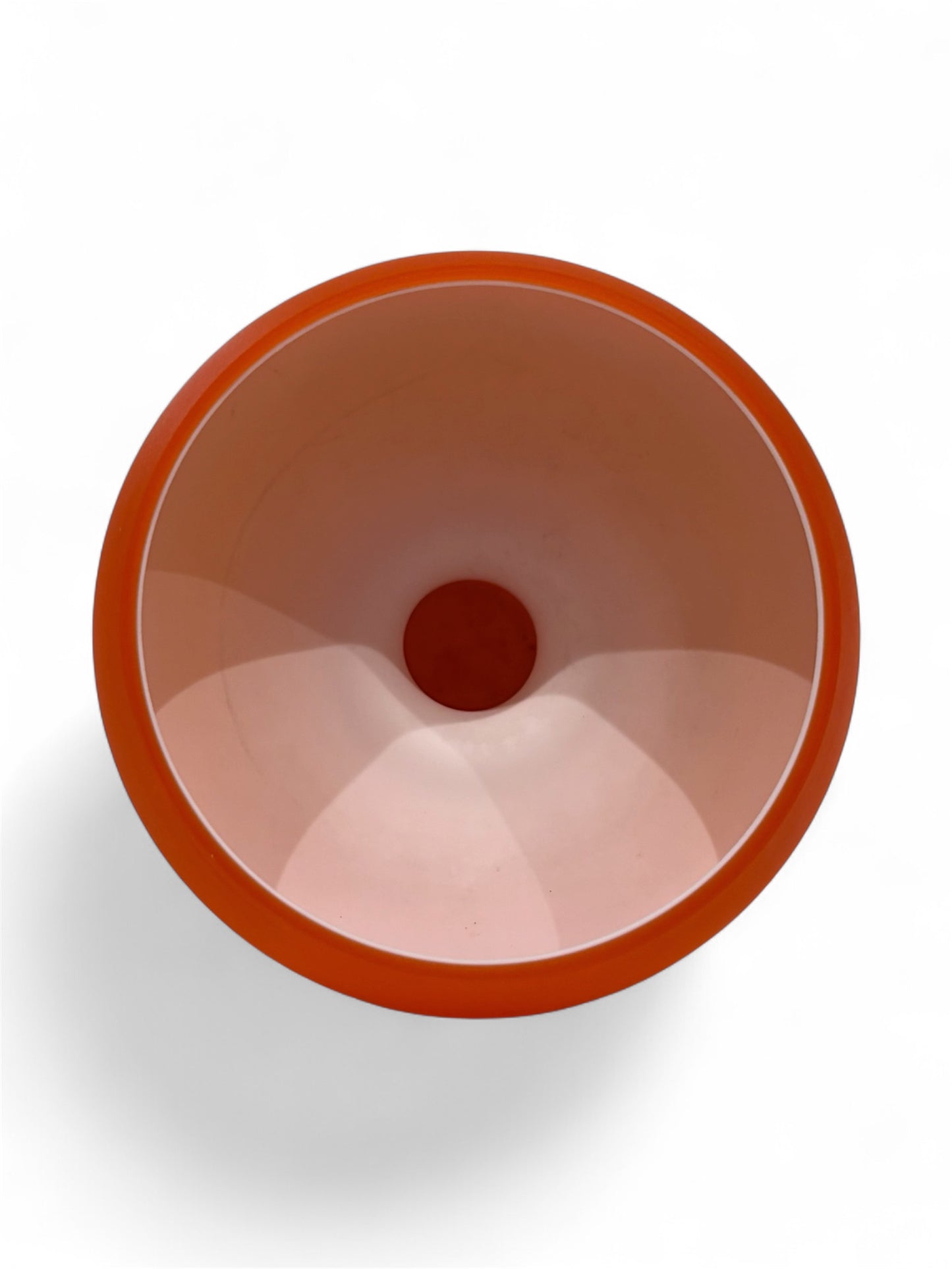 Carlo Moretti Satinato Murano Glass Vase – Orange Cased Glass – Space Age Design, 1970s