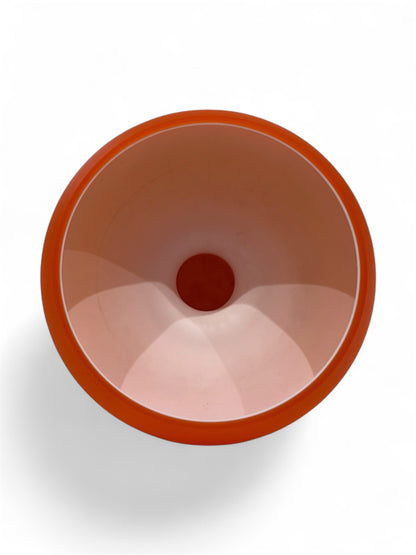 Carlo Moretti Satinato Murano Glass Vase – Orange Cased Glass – Space Age Design, 1970s
