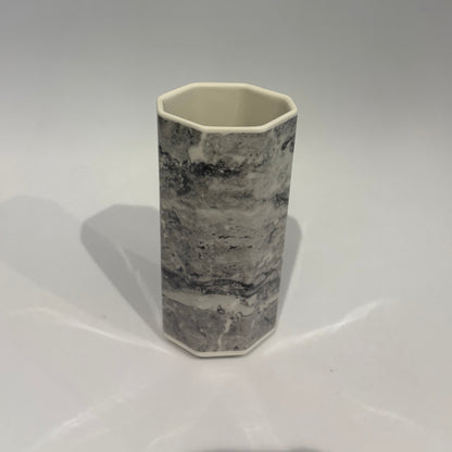 Villeroy & Boch Marble Effect Vase – Octagonal Ceramic Design, Late 1970s–Early 1980s