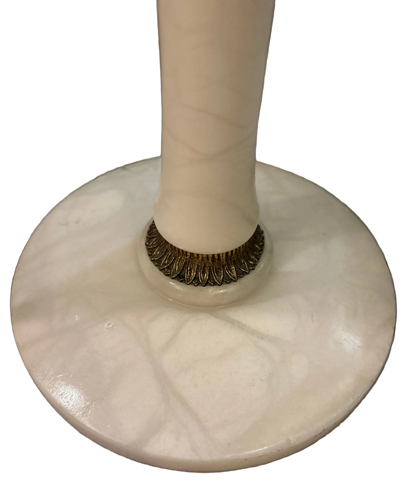 Mid-Century Onyx Pedestal Stand with Brass Details – Italian Style, 1960s