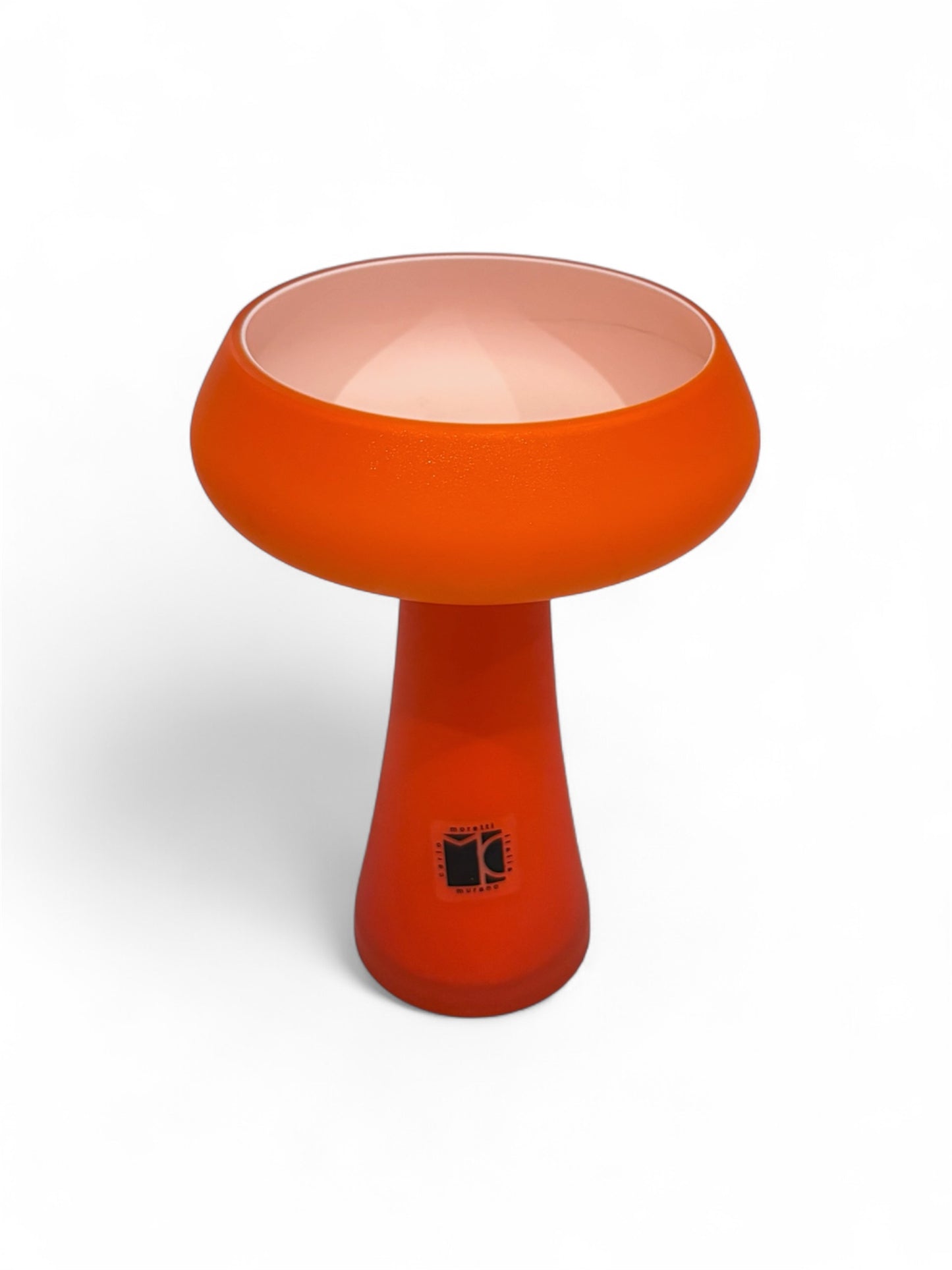 Carlo Moretti Satinato Murano Glass Vase – Orange Cased Glass – Space Age Design, 1970s