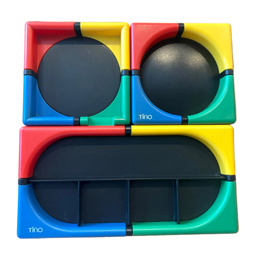 1980s Tino Postmodern Desk Organizer Set – Color Block Memphis Style