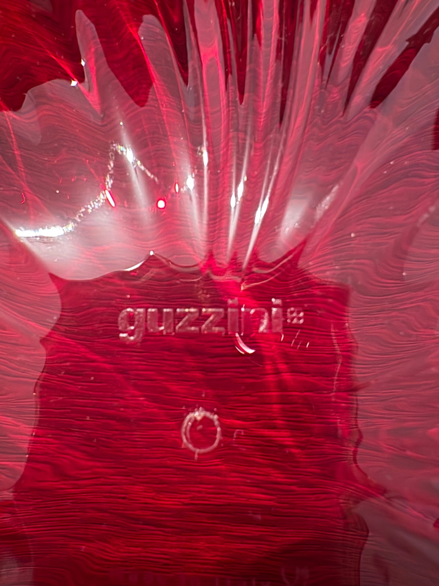 Guzzini Iris Small Centerpiece Bowl – Red & Clear
