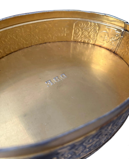 DBF Antwerp Tin Box – Oval Decorative Metal Box Oyster Eater Scene 1950s
