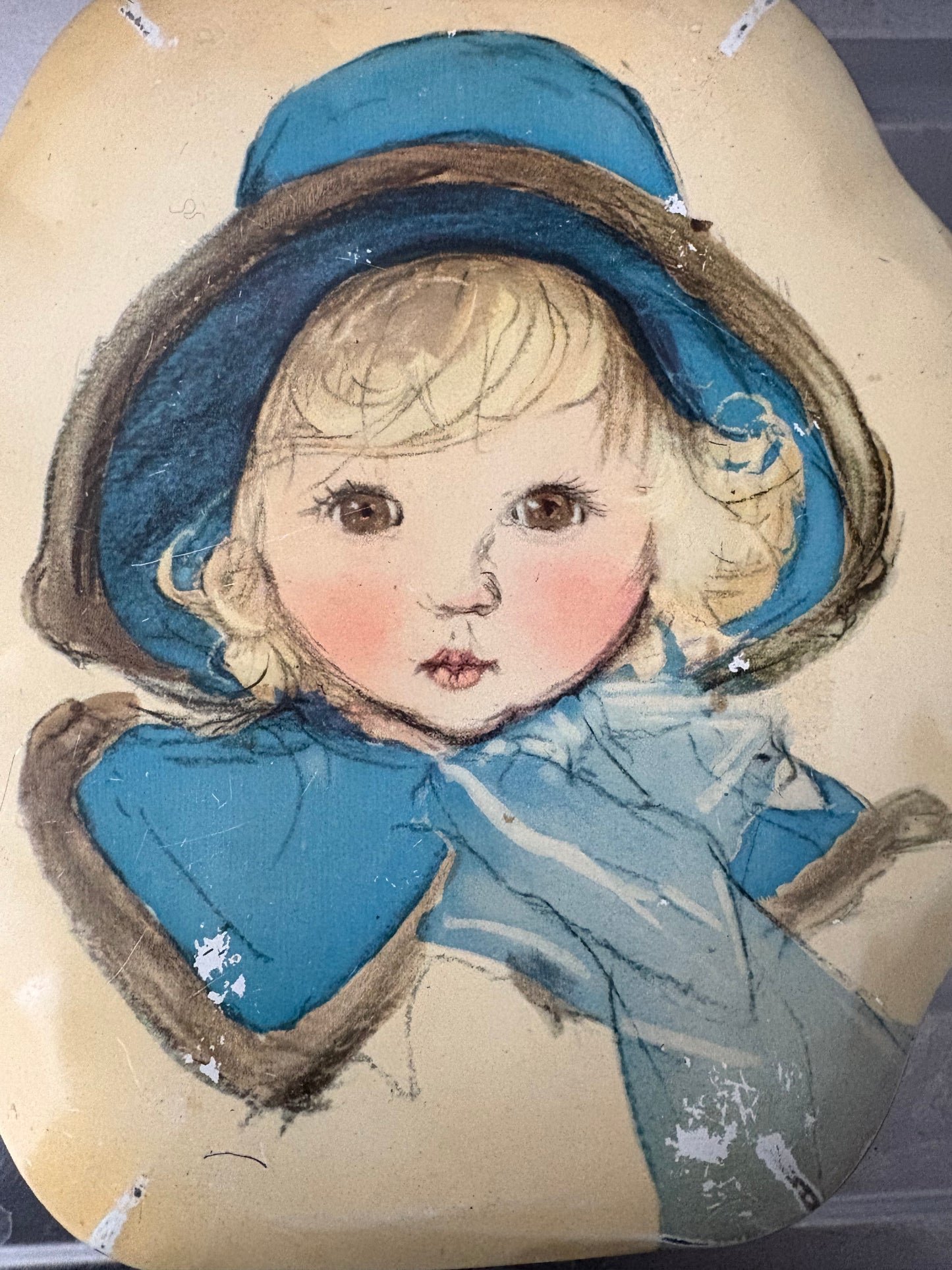 Côte d’Or Tin Box – Decorative Chocolate Box with Child Illustration 1950s