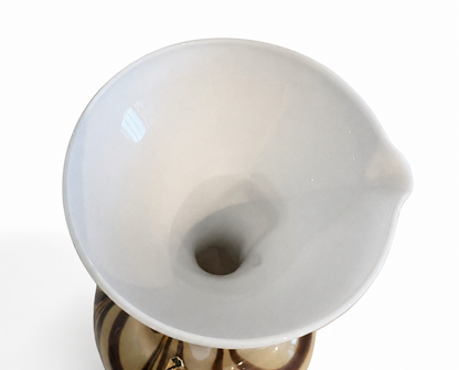 Empoli Opaline Glass Pitcher Vase – Brown Swirl Vetreria Barbieri 1970s (30 cm)