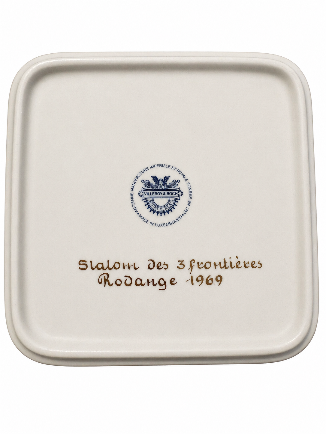Villeroy & Boch Porcelain Tray – Fiat 1899 Illustration – Rodange 1969 Souvenir Plate