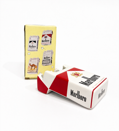 Vintage Marlboro Cigarette Pack Ashtray – Porcelain Advertising Ashtray