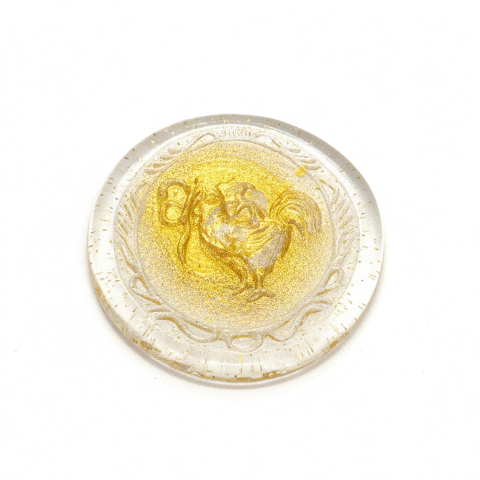 Barovier & Toso Murano Glass Osella Dish 24k Gold – Italian Art Glass Rooster 1950s
