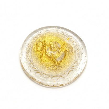 Barovier & Toso Murano Glass Osella Dish 24k Gold – Italian Art Glass Rooster 1950s