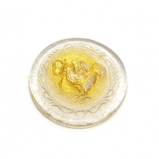 Barovier & Toso Murano Glass Osella Dish 24k Gold – Italian Art Glass Rooster 1950s