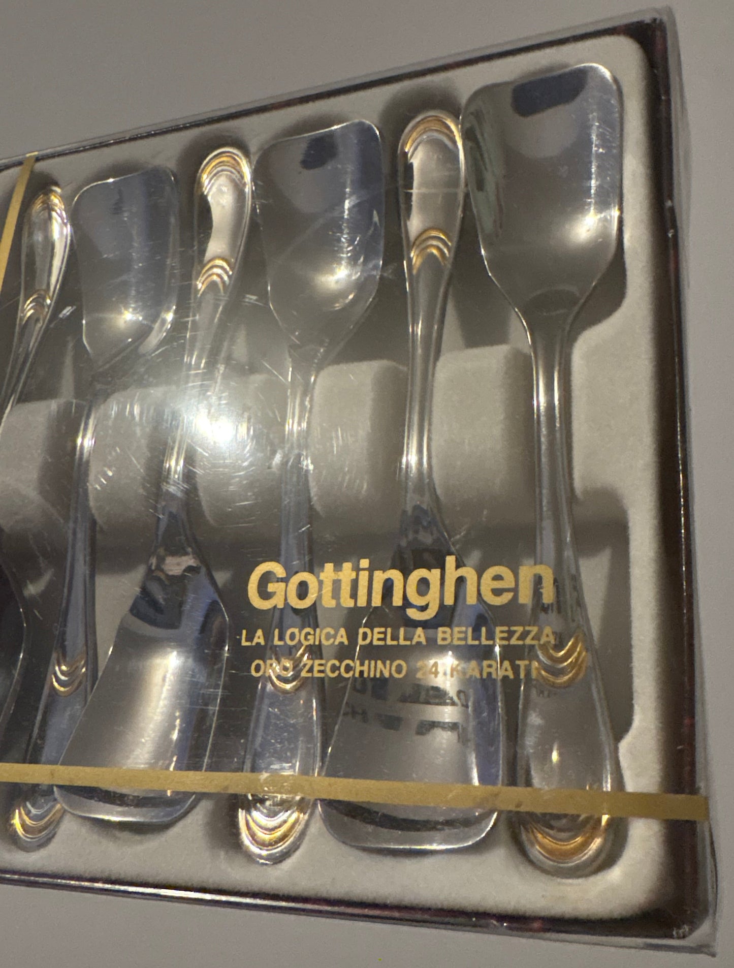1990s Gottinghen 24k Gold-Plated Coffee Spoons – Set of 6, Boxed